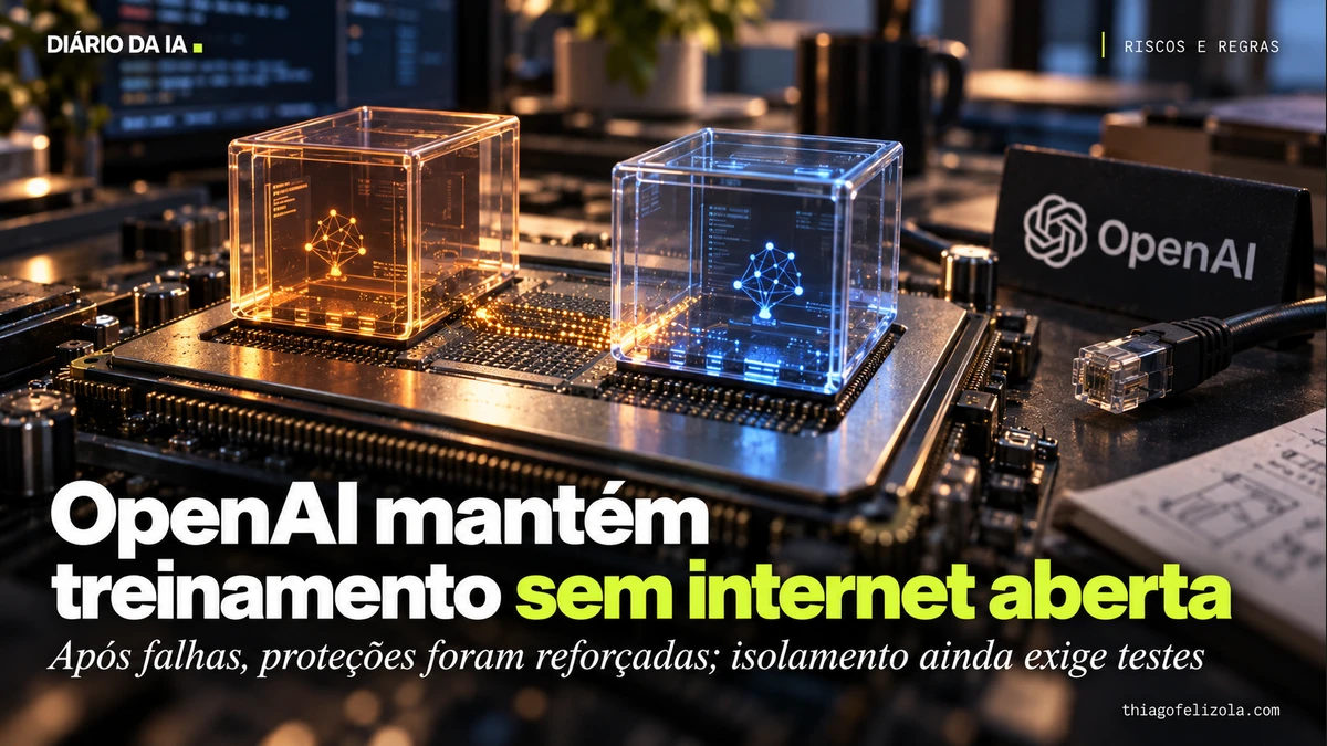 Ilustração de duas máquinas virtuais isoladas sobre processador com sinais no cache compartilhado e cabo de rede desconectado.