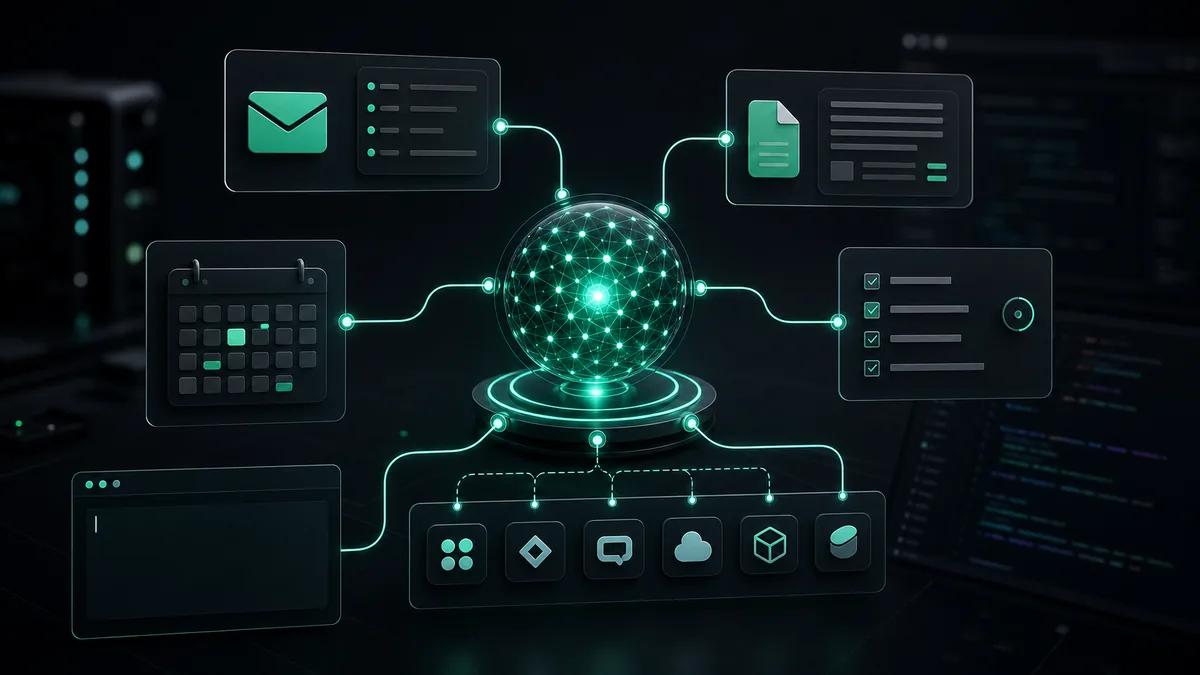 Agente de IA Gemini Spark conectando Gmail, Docs, Calendar e apps via MCP
